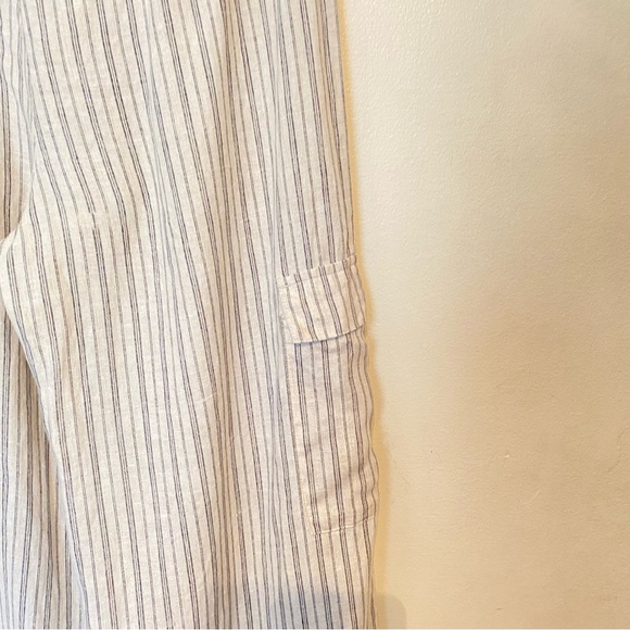 Chico's Wide Legged Linen Striped Pants size 1 - Picture 3 of 8
